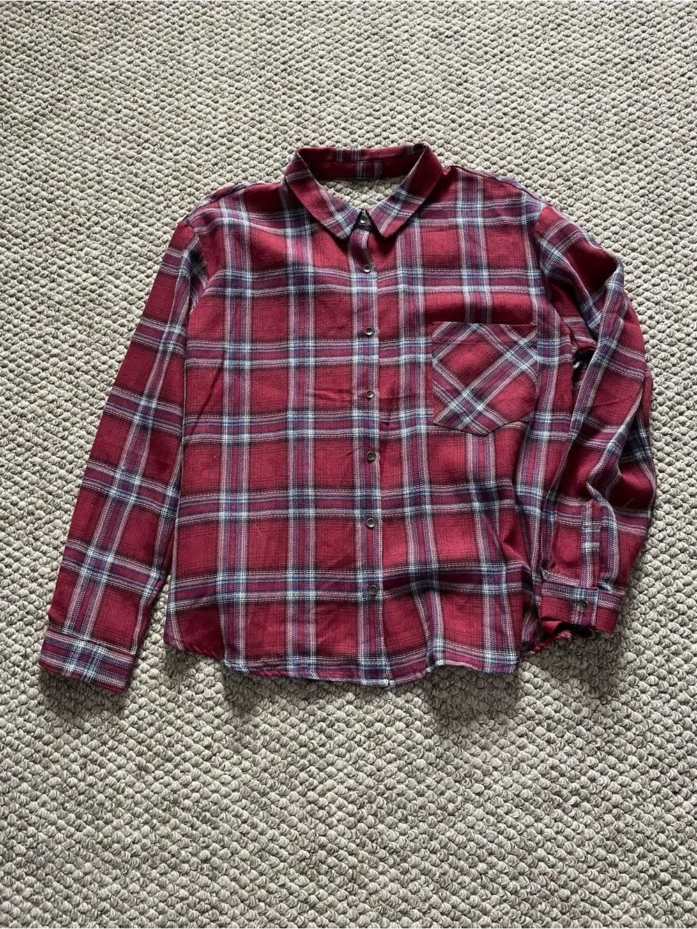 Heartloom Red Plaid Button-Down with Crisscross Open Back